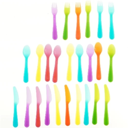 Plastik bestiksæt, 17,5 cm fra IKEA (str. 17,5 cm)6 gafler, 9 skeer og 10 knive