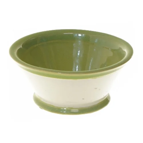 Keramik skål med grøn glasur (str. Ø 16 cm)