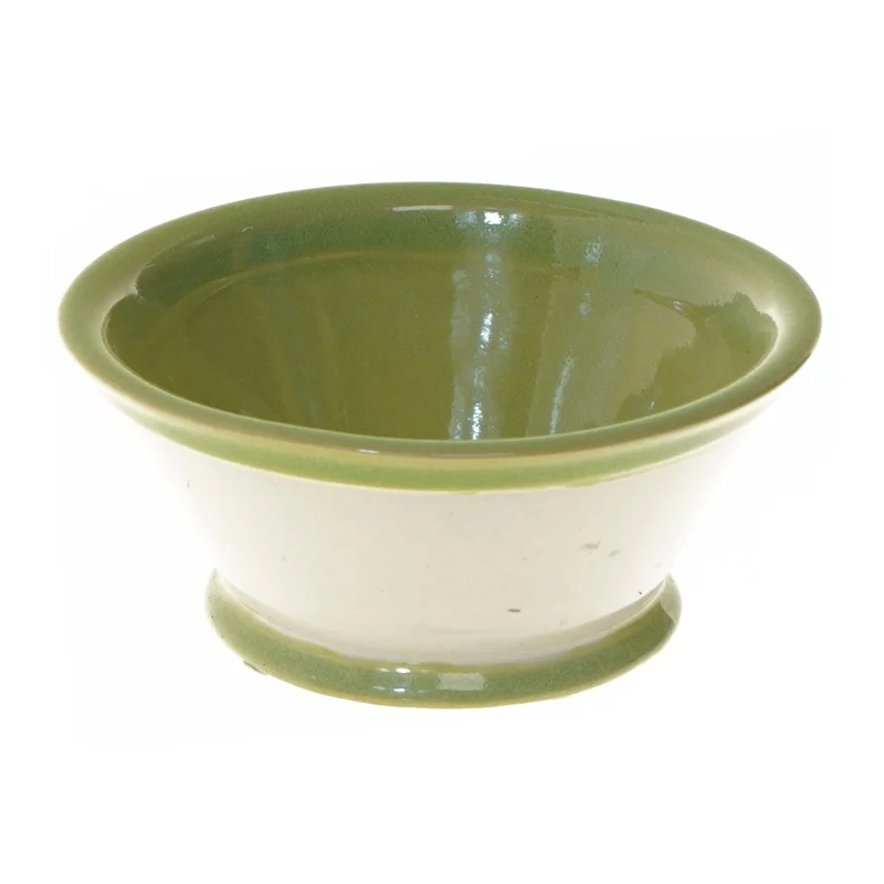 Keramik skål med grøn glasur (str. Ø 16 cm)