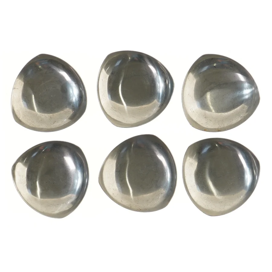 6 Rustfrie stål aske bægre (str. 6 styk, ø 8 cm)