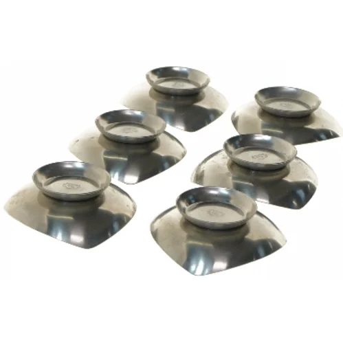 6 Rustfrie stål aske bægre (str. 6 styk, ø 8 cm)