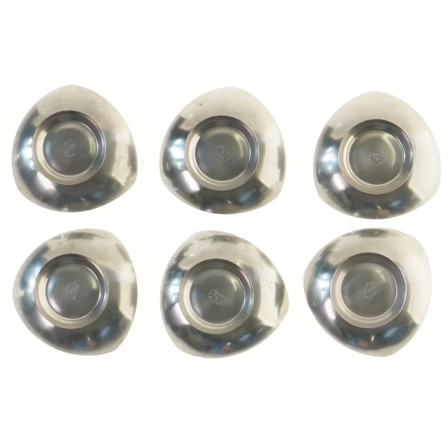 6 Rustfrie stål aske bægre (str. 6 styk, ø 8 cm)