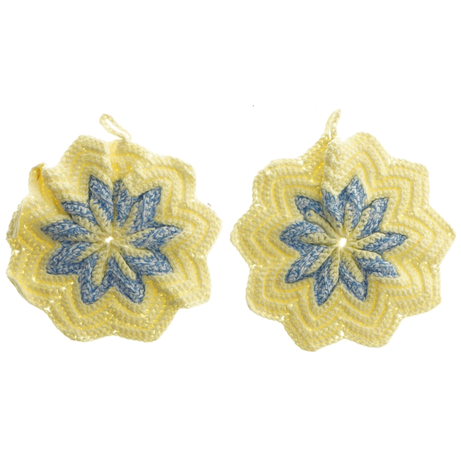 Gamle Hæklede grydelapper med stjernemønster (str. 15 cm)