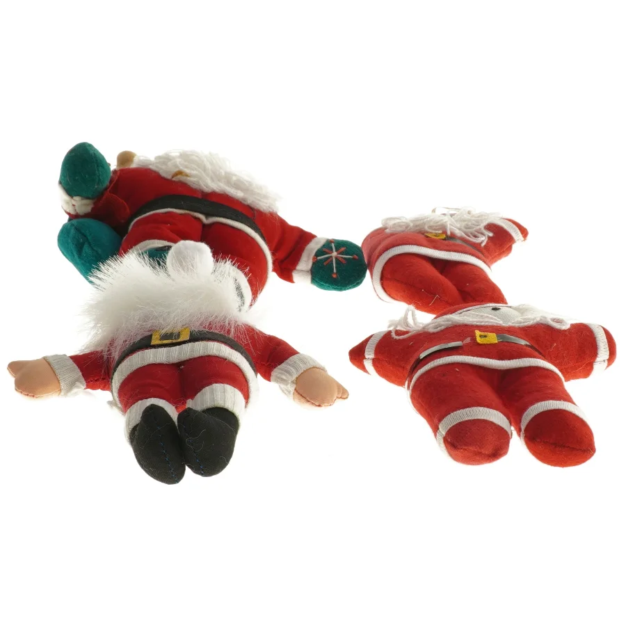 Fire julemand pyntegenstande (str. 16 cm)