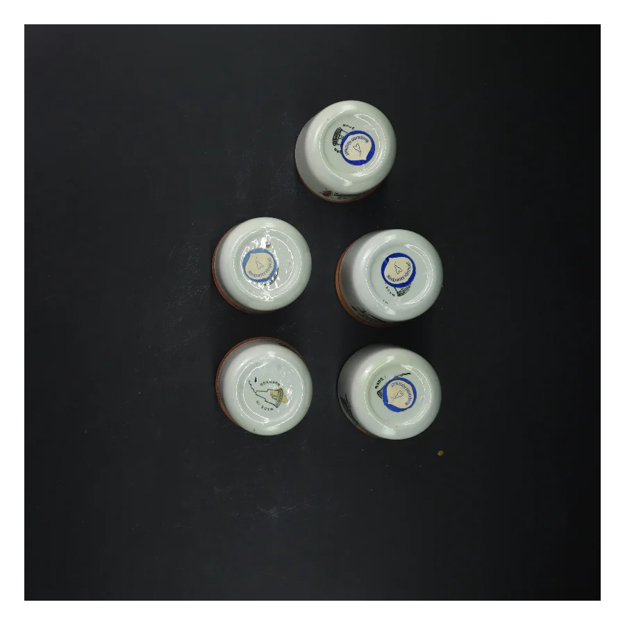 Krydderikrukker med låg fra Knabstrup (str.  5 styk, 7,5 cm)