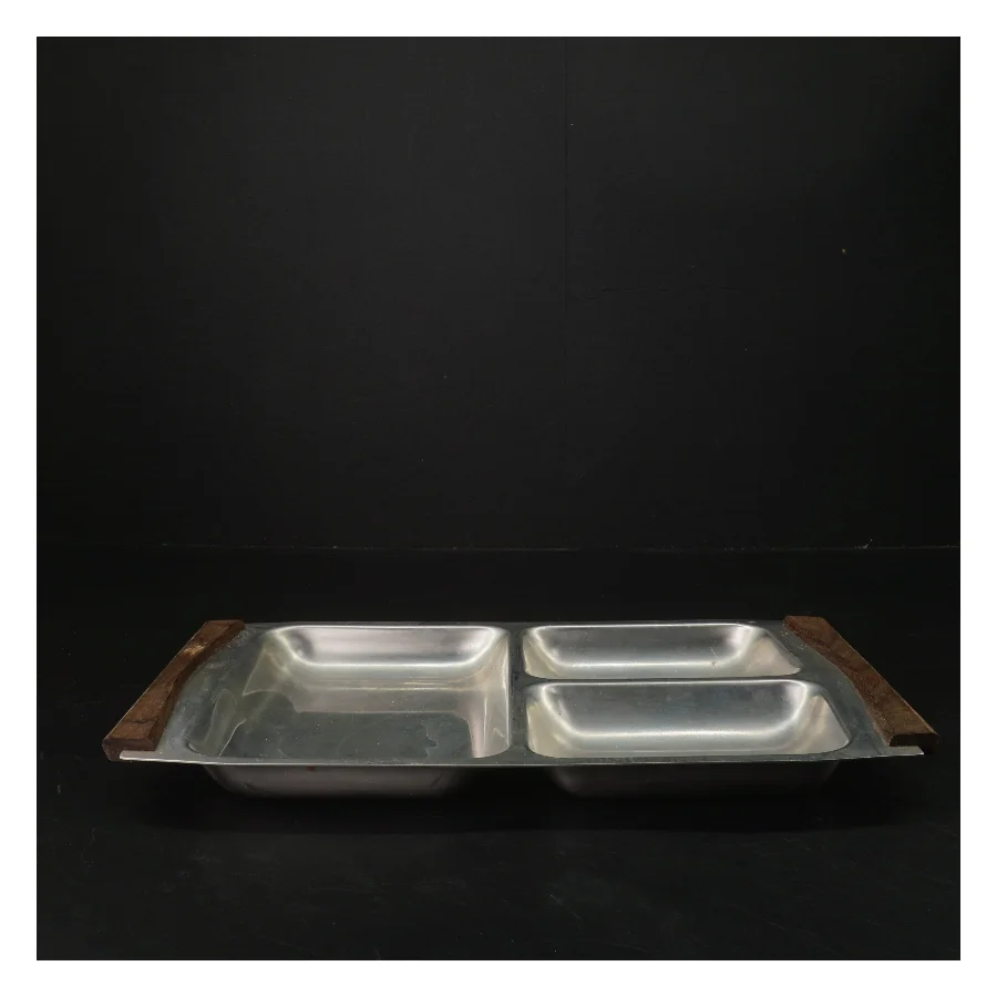 Rustfrit stål serveringsfad fra AJAX lundtofte (str. 32x21,5 cm)