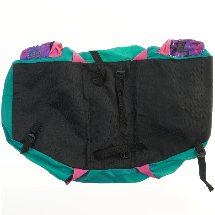 Farverig cykeltaske (str. 79x49 cm) bestående af 1 taske på hver side af cyklen