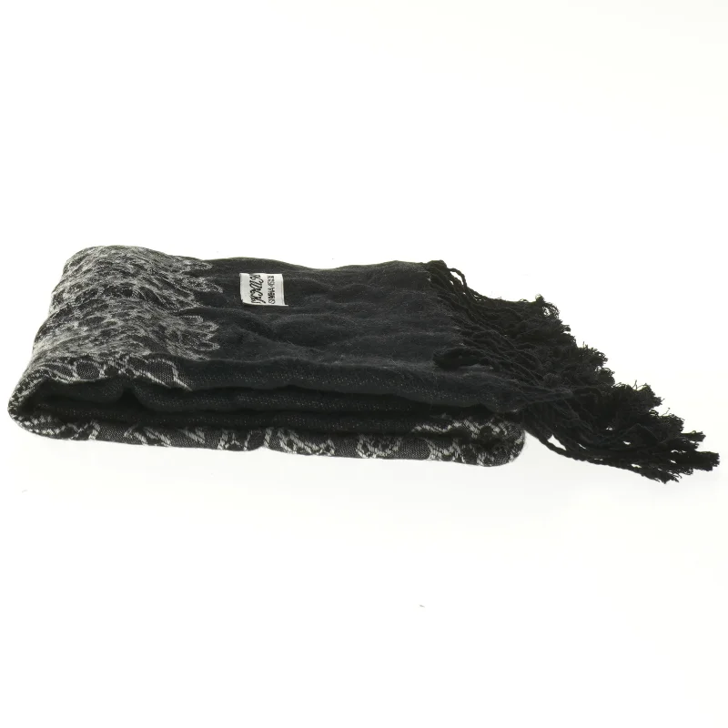 Sort nyt pashmina tørklæde med mønster fra Pashmina (str. 73x162 cm)