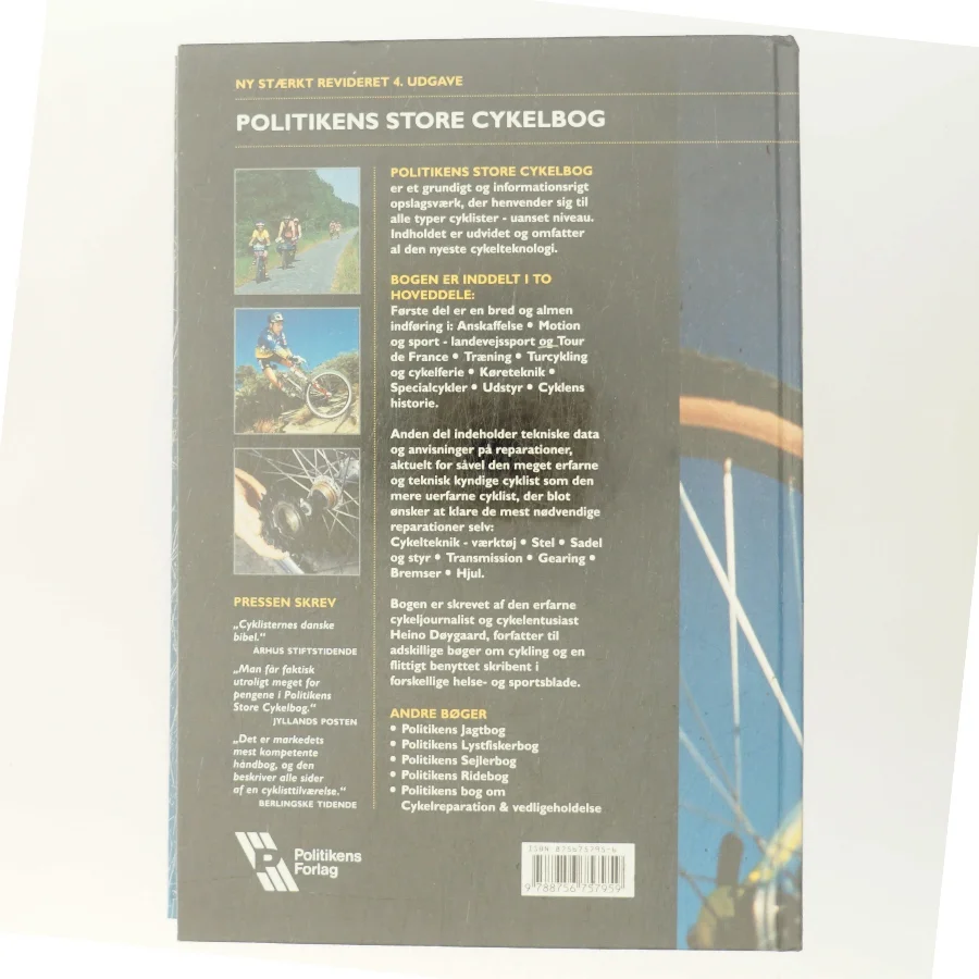 Politikens store cykelbog : træning, teknik, turoplevelser af Heino Døygaard (Bog)