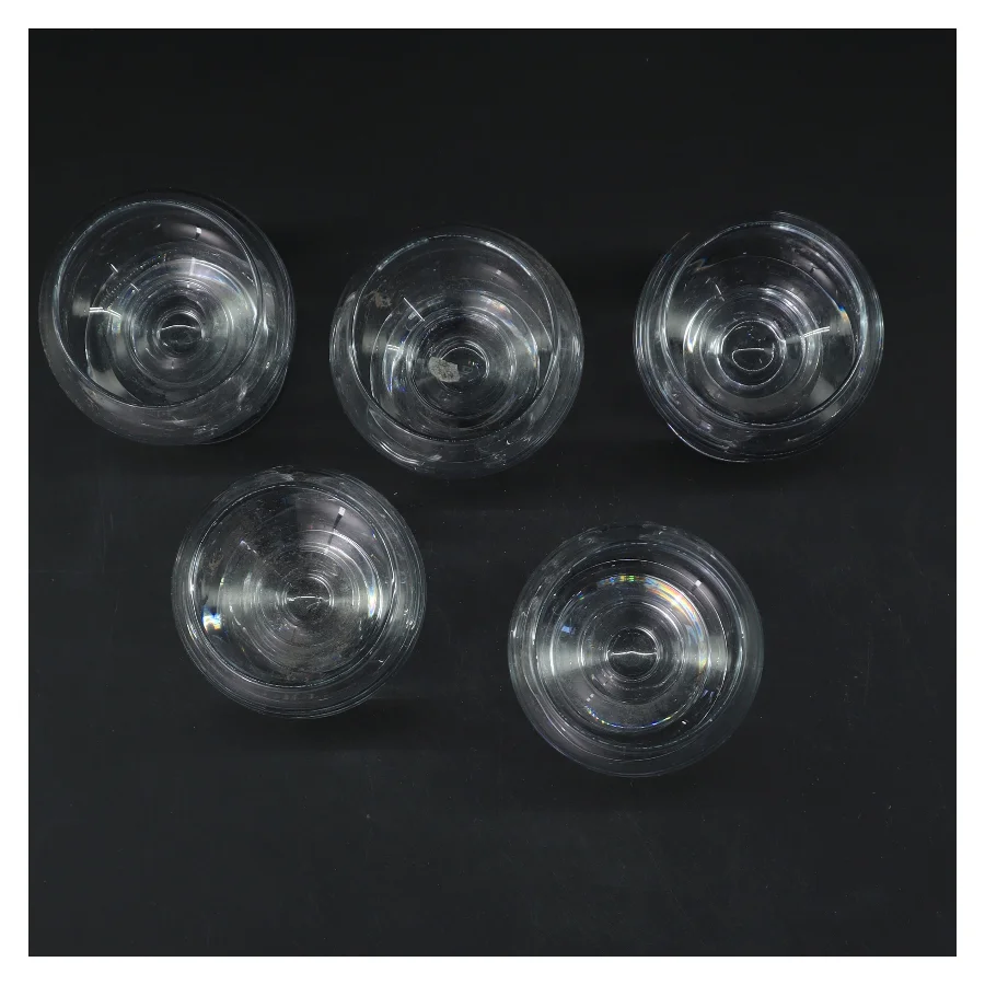 Set af 5 klare glas fra holmegård (str. 5 stk Ø 5,5 cm højde 10 cm)