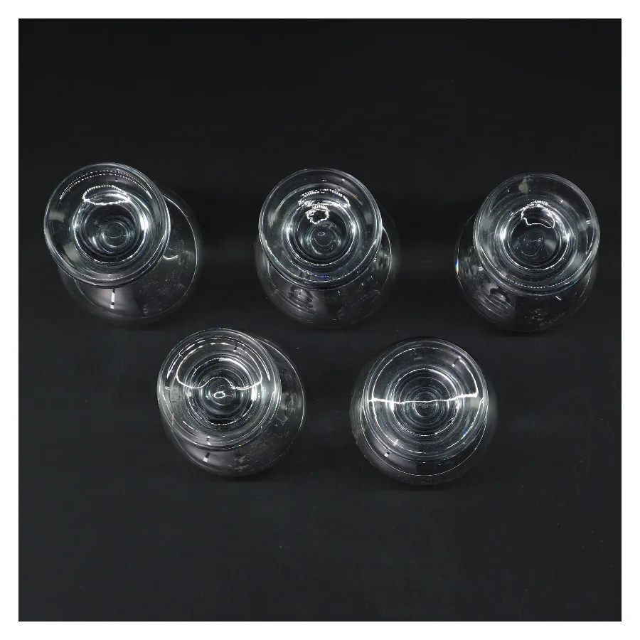 Set af 5 klare glas fra holmegård (str. 5 stk Ø 5,5 cm højde 10 cm)