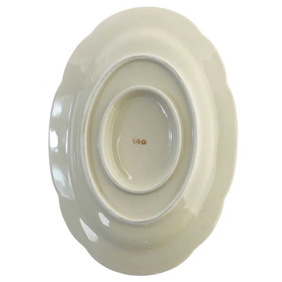 Porcelænssovseskål med guldkanter (str. 24 cm)