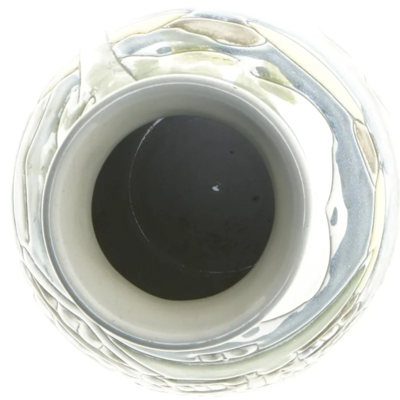 Dekorativ vase med landskabsmotiv (str. 17,5 cm)fra Norge 