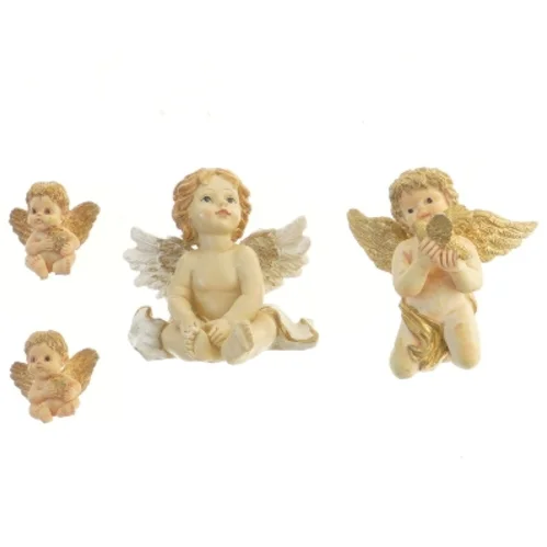 Dekorative englefigurer (str. 9,5 & 4 cm)