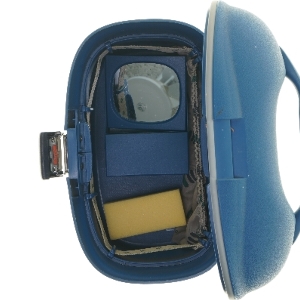 Blå Samsonite rejsetaske  (str. 32x18x30 cm)