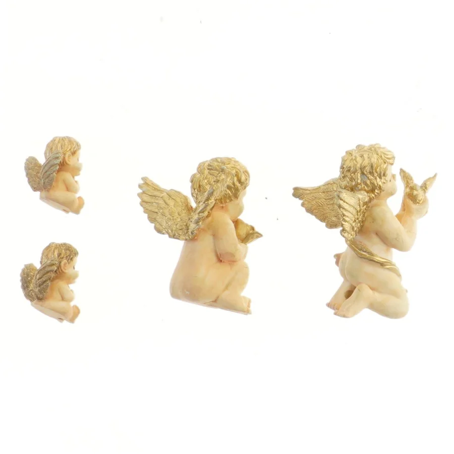 Engle figurer med gyldne vinger (str. 9 & 4 cm)