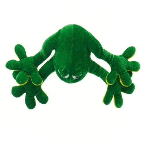 Grøn frø plysdyr (str. 33x14,5 cm)