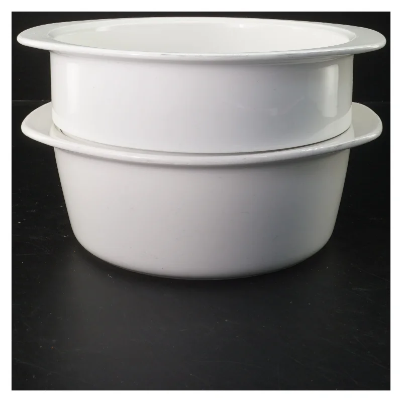 Hvide serveringsskåle (str. Ø 20x7 cm)