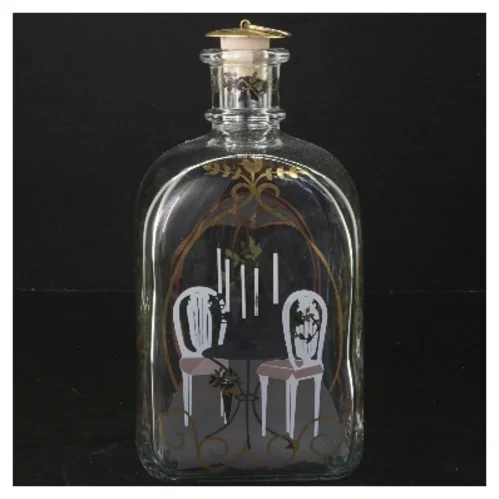 Dekorativ julesnap/kluk flaske med motiv (str. 20x9x7 cm)fra holmegaard 