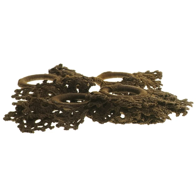 17 Brune servietringe af stof (str. 17 stk 7 cm)