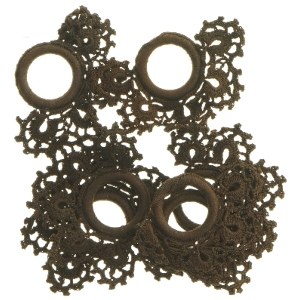 17 Brune servietringe af stof (str. 17 stk 7 cm)