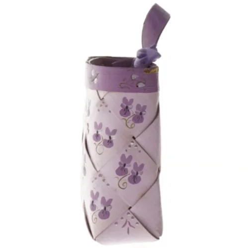 Håndmalet flettet kurv til ophæng 