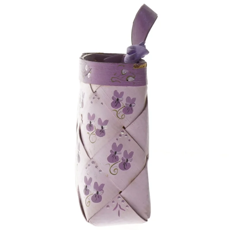 Håndmalet flettet kurv til ophæng 