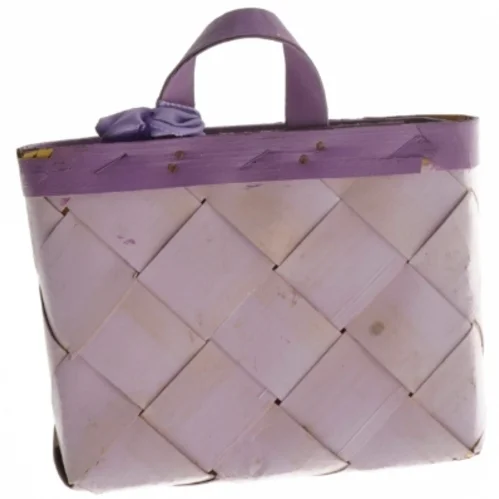 Håndmalet flettet kurv til ophæng 