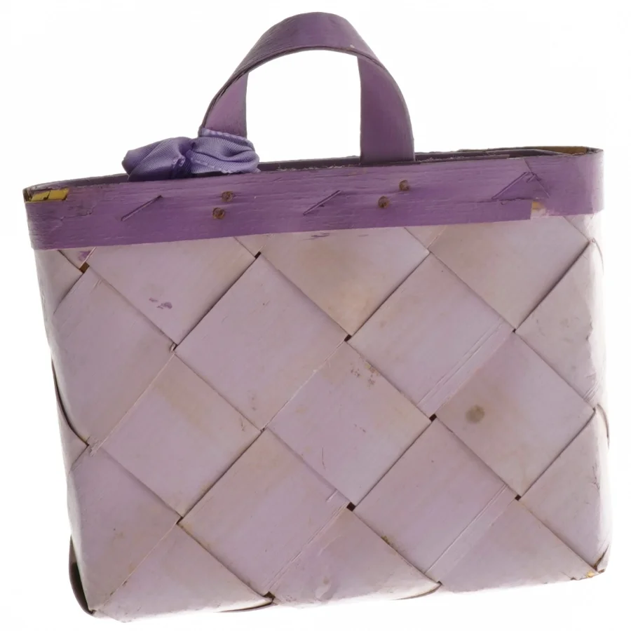 Håndmalet flettet kurv til ophæng 