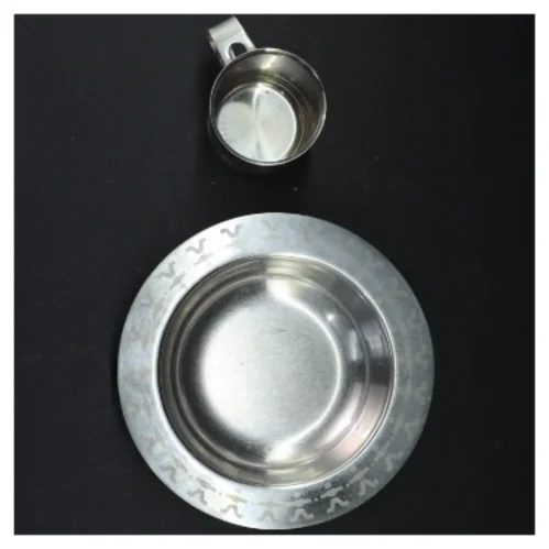 Rustfrit stål skål og krus til baby