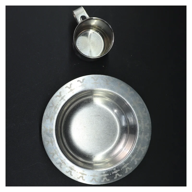 Rustfrit stål skål og krus til baby