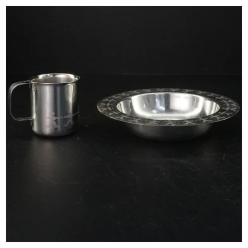 Rustfrit stål skål og krus til baby