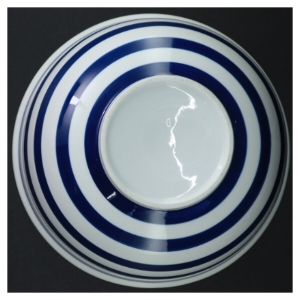 Stribet porcelænsskål (str. Ø 23 cm)