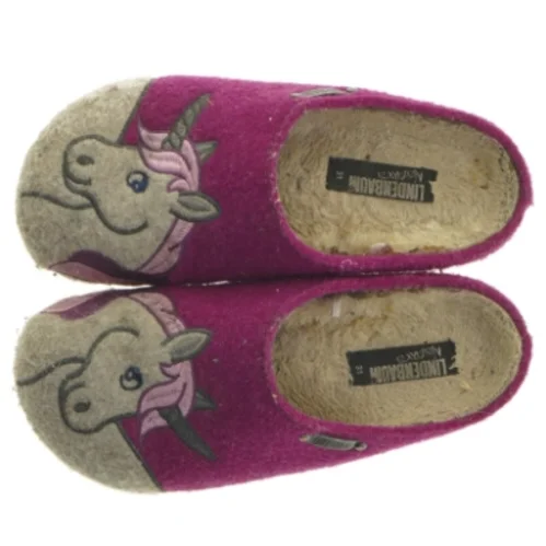Børne-slippers str. 31 med enhjørning motiv fra Lindenbaum (str. 31 )