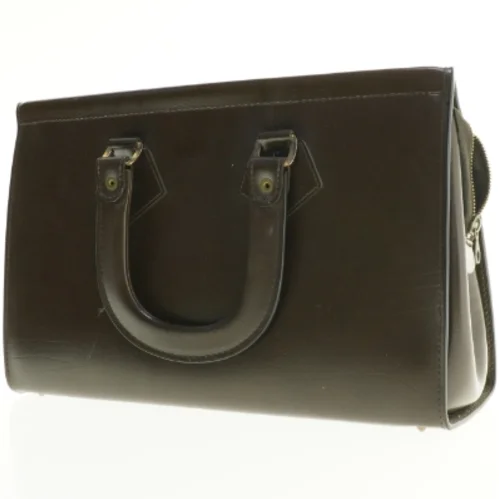 Vintage læder håndtaske (str. 41 x 25 cm)