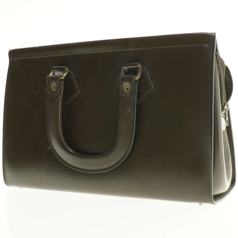 Vintage læder håndtaske (str. 41 x 25 cm)