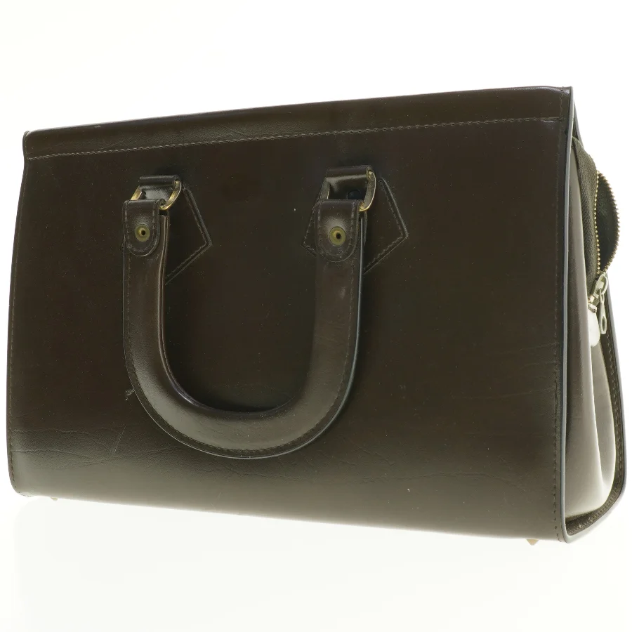 Vintage læder håndtaske (str. 41 x 25 cm)