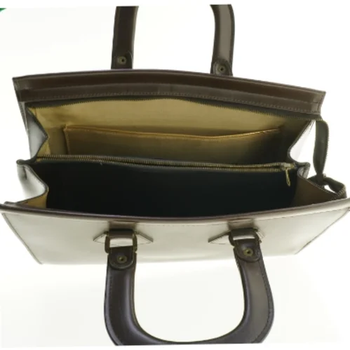 Vintage læder håndtaske (str. 41 x 25 cm)