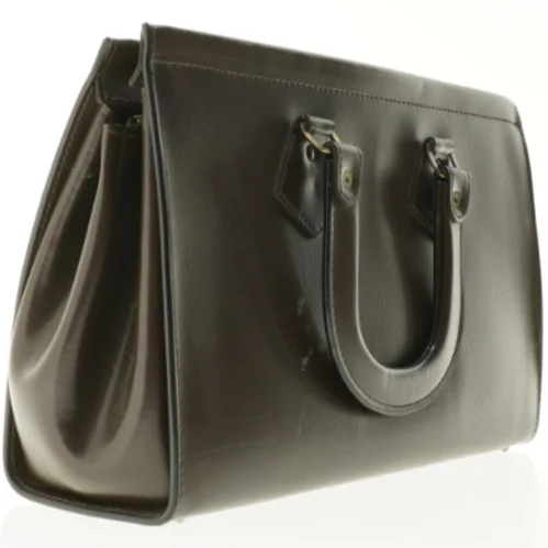 Vintage læder håndtaske (str. 41 x 25 cm)