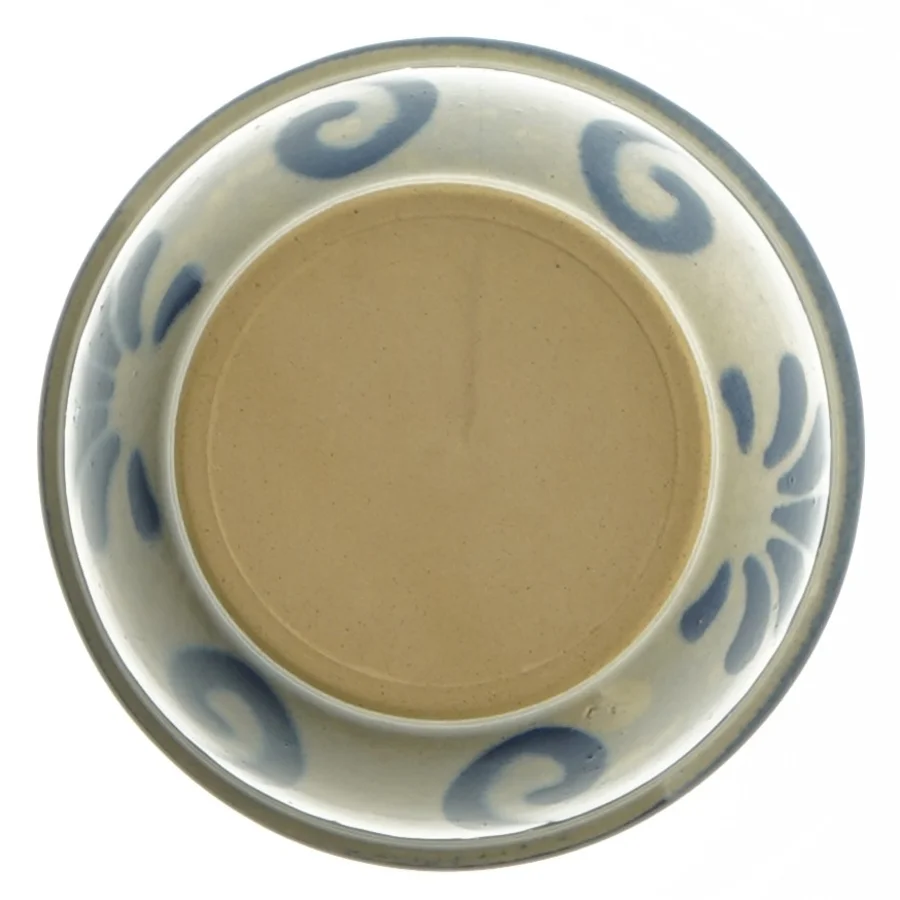 Keramisk skål med blåt mønster (str. Ø 10,5 cm)