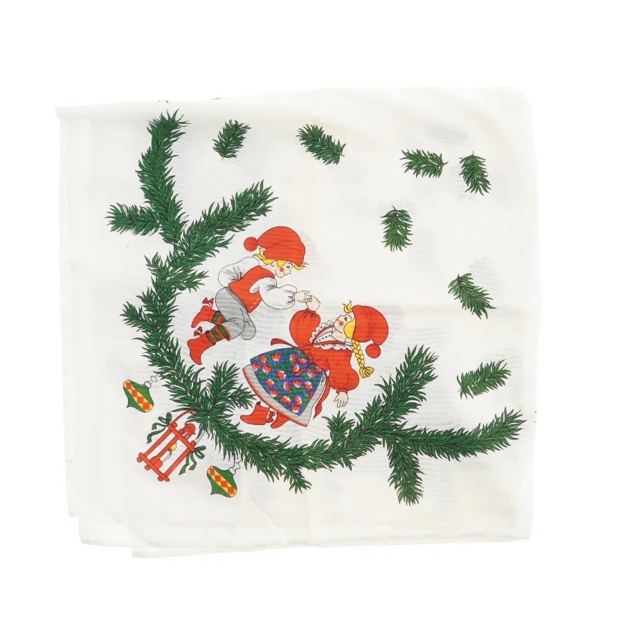 Juledug med nissemotiv (str. 90x90 cm)