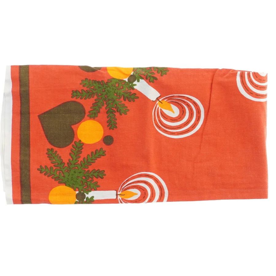 Juledug med lys- og hjerteprint (str. 92x82 cm)