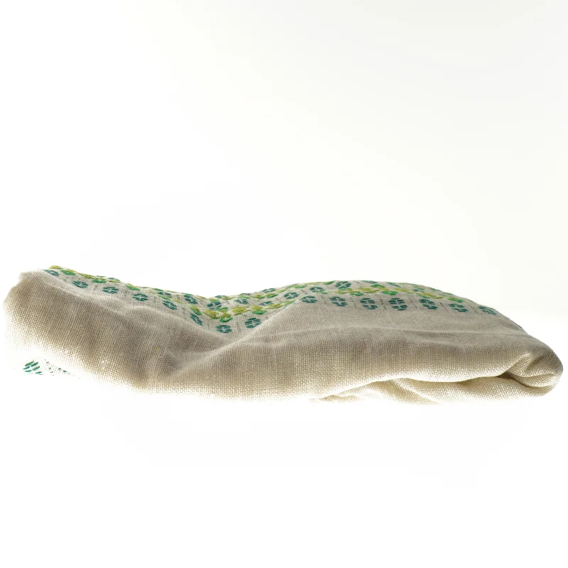 Dug med grøn og blå mønster (str. 117x230 cm)