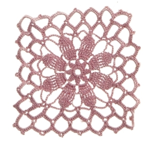 Hæklet serviet (str. 9,5 cm)