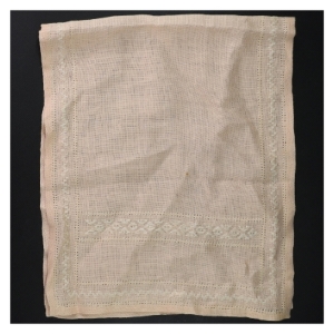 Bordløber/dug i hør med broderi (str. 75 x. 30 cm)