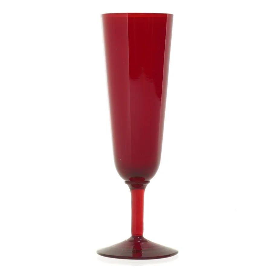 Rødt champagne glas (str. 18 cm)