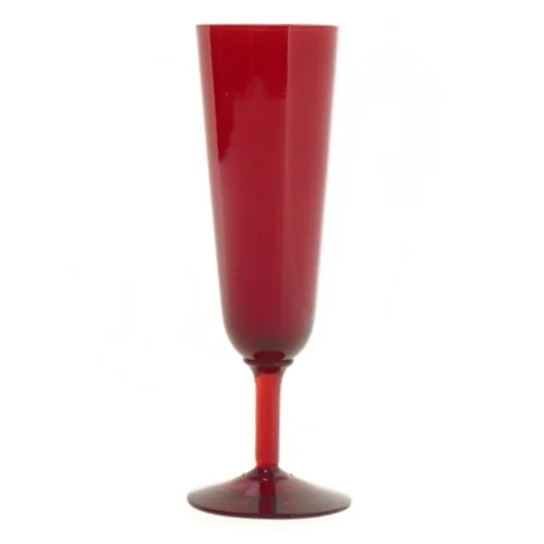 Rødt champagne glas (str. 18 cm)
