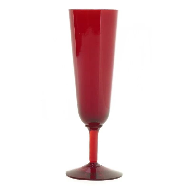Rødt champagne glas (str. 18 cm)