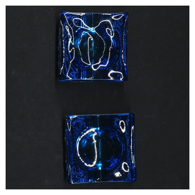 Blå glaslysestager (str. 5 cm)