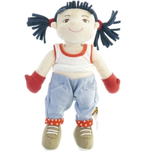 Stofdukke fra Brio (str. 27. x 14 cm)